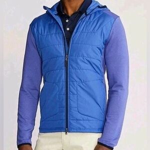 RLX Ralph Lauren Men's Golf Full Zip CoolWool Hoodie Jacket in Liberty Blue.